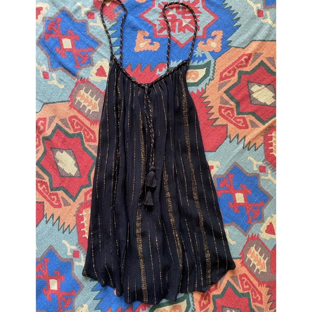 Gold and Black Tunic, Flowy, Bohemian Top